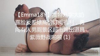 【Emma18Y】推特八字大奶露脸反差婊高价订阅福利，勇闯有人男厕景区超市露出道具紫薇野战啪啪 (1)