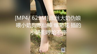 [MP4/ 629M] 黑丝大奶伪娘 喂小奶狗吃仙棒 爆菊花 插的小奶狗哼哈不停